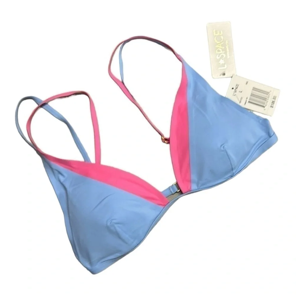 L*Space Finneas Top Light Blue & Pink Style CBFIT22 ABG Size XS NWT